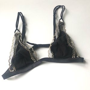 New Unused La Perla triangle bra w mesh lace trim